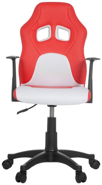 OTOČNÁ ŽIDLE PRO MLÁDEŽ, vzhled kůže, síťovina, červená, bílá MID.YOU - Online Only psací stoly & židle, Online Only