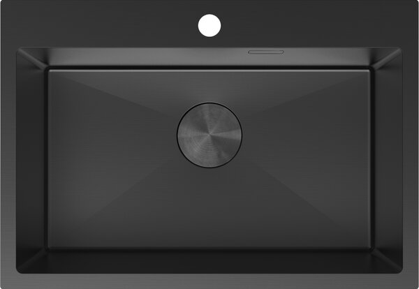 Mexen Solix, 1-komorový nerezový dřez 650 x 450 mm, černá, 6403651000-70