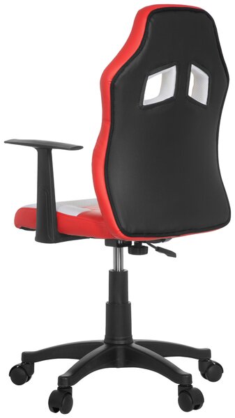 OTOČNÁ ŽIDLE PRO MLÁDEŽ, vzhled kůže, síťovina, červená, bílá MID.YOU - Online Only psací stoly & židle, Online Only