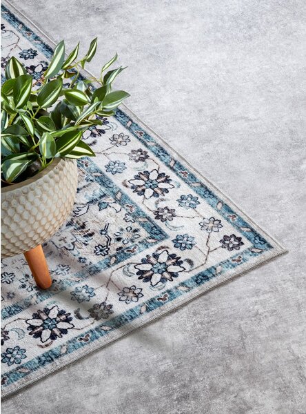 Světle modrý koberec 80x150 cm Saveh Cream Blue – Elle Decoration