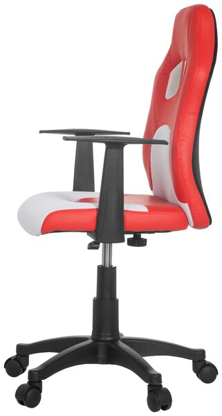 OTOČNÁ ŽIDLE PRO MLÁDEŽ, vzhled kůže, síťovina, červená, bílá MID.YOU - Online Only psací stoly & židle, Online Only
