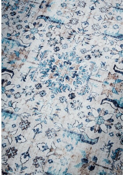 Světle modrý koberec 80x150 cm Saveh Cream Blue – Elle Decoration