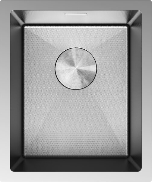 Mexen Trixo, 1-komorový nerezový dřez 370 x 440 mm, broušená ocel, vzor voština, 6412371000-01HC