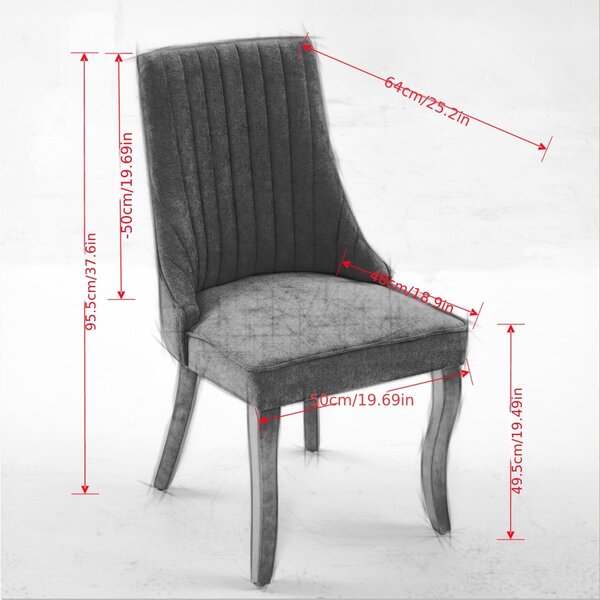 Jídelní židle - Židle - Židle s opěradlem ve tvaru sedáku - Kuchyňská židle - Designová židle - Sada 2 kusů - Vintage béžová látka