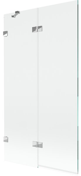 Mexen Lunar, 2-křídlová vanová zástěna levá 100 x 150 cm, čiré sklo, chromová, 897-100-100-01-00-L