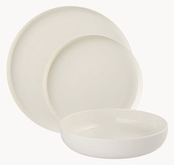 Sada porcelánových talířů Flow, pro 6 osob, 18 dílů