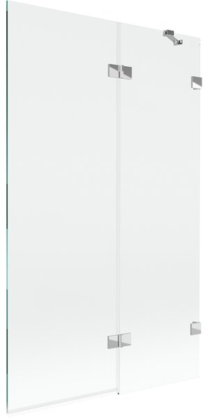 Mexen Lunar, 2-křídlová vanová zástěna pravá 110 x 150 cm, čiré sklo, chromová, 897-110-100-01-00-P