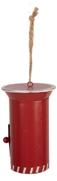 Červená kovová vánoční ozdoba poštovní schránka – 7x11 cm