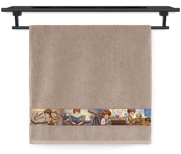 Ručník Veba NORA tisk Objevitel nugátová Velikost: 50x100 cm