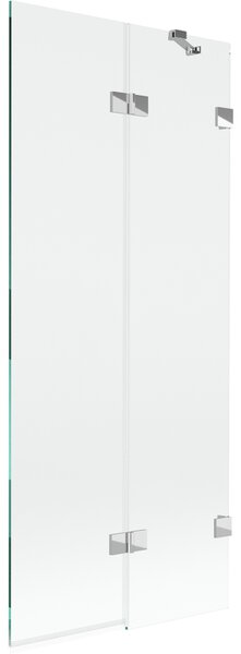 Mexen Lunar, 2-křídlová vanová zástěna pravá 80 x 150 cm, čiré sklo, chromová, 897-080-100-01-00-P