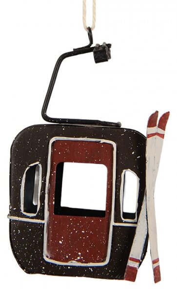 Šedá kovová vánoční ozdoba – 7x5x12 cm