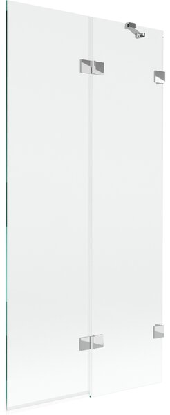 Mexen Lunar, 2-křídlová vanová zástěna pravá 90 x 150 cm, čiré sklo, chromová, 897-090-100-01-00-P