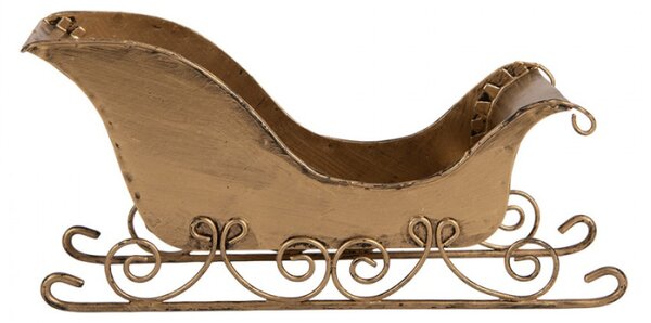 Kovové dekorativní vánoční sáně zlaté – 20x6x9 cm