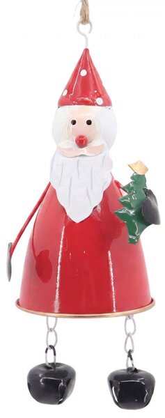 Červená kovová vánoční ozdoba Santa Claus