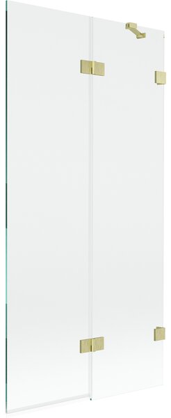 Mexen Lunar, 2-křídlová vanová zástěna pravá 90 x 150 cm, čiré sklo, zlatá matná, 897-090-100-55-00-P