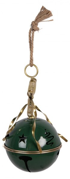 Zelená kovová vánoční dekorace zvon – 19x45 cm