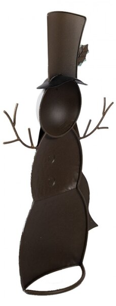 Bílá kovová dekorativní figurka sněhulák – 29x9x51 cm