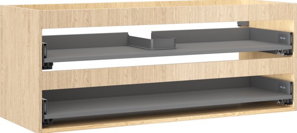 Mexen Box-A, závěsná skříňka 120 cm, 2 zásuvky, dub, 91AX0-1200-470-2-81