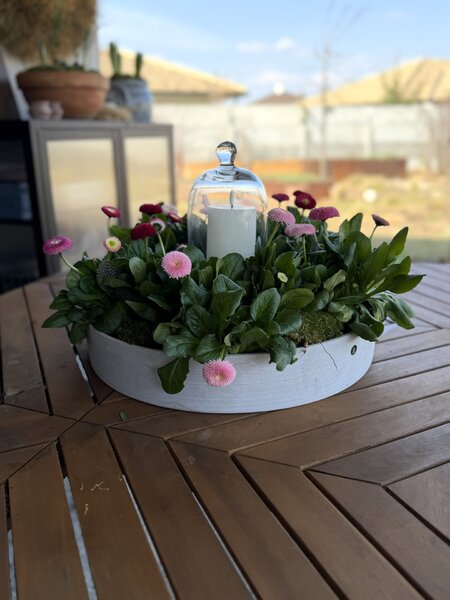 Svícen The Ring Grey Polystone 45 cm