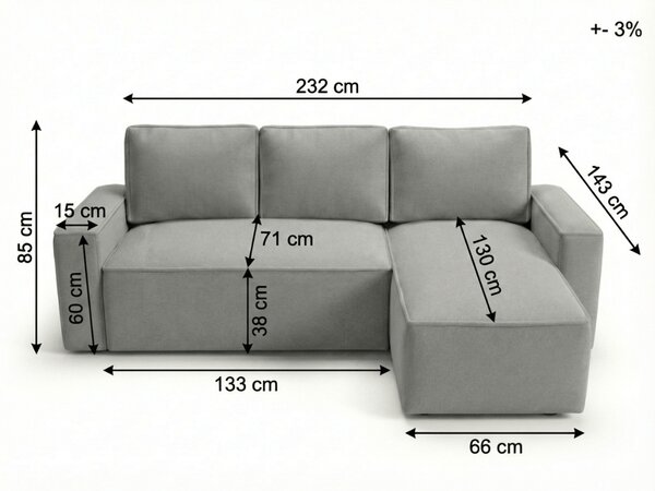 Rozkládací oboustranná sedací souprava do L SMART BOUCLE 232x143 cm, tmavě zelená