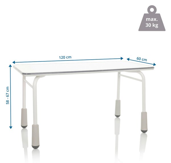 PSACÍ STŮL PRO MLÁDEŽ, světle šedá, 120/58-67/60 cm MID.YOU - Online Only psací stoly & židle, Online Only
