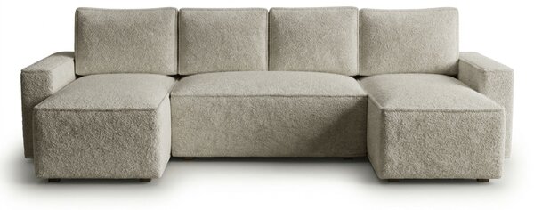 Rozkládací sedací souprava do U SMART BOUCLE 303x143 cm, šedobéžová