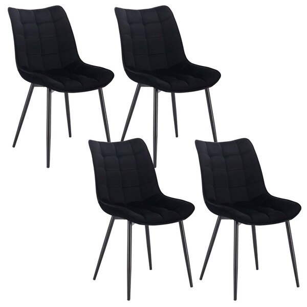 Židle do jídelny - Kancelářské židle - Židle na líčení - Sada 4 židlí - Ergonomický design - Kovové nohy