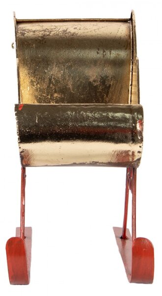 Bílé kovové dekorativní sáně – 37x15x28 cm