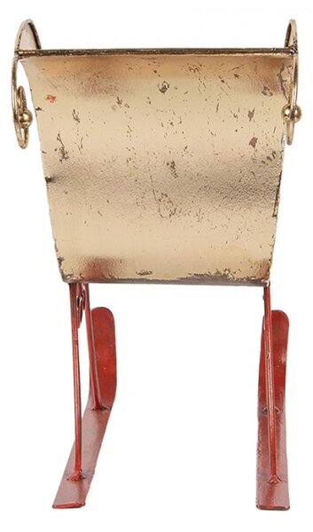 Bílé kovové dekorativní sáně – 37x15x28 cm
