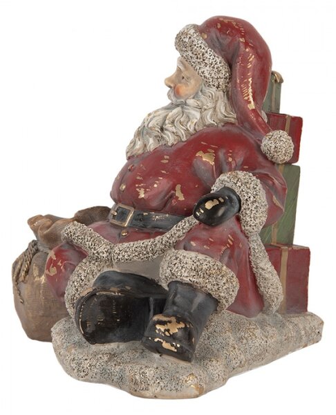 Červená plastová vánoční dekorace Santa Claus – 23x19x19 cm