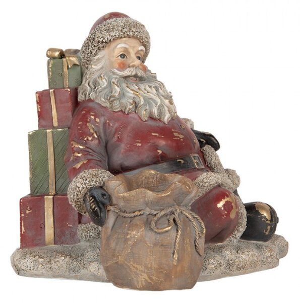 Červená plastová vánoční dekorace Santa Claus – 23x19x19 cm