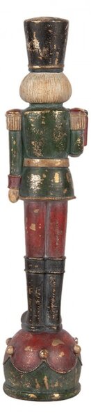 Červená plastová vánoční dekorace Louskáček – 12x11x47 cm