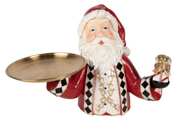 Červená plastová vánoční dekorace Santa Claus – 35x22x25 cm