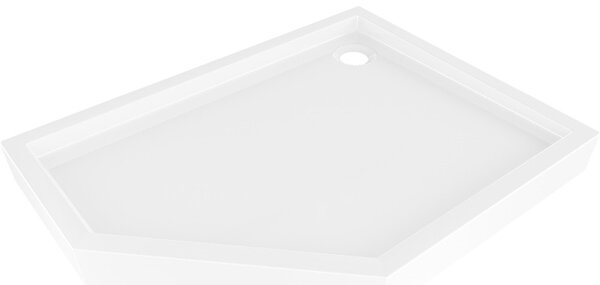 Mexen Flow+, pětiúhelníková sprchová vanička, pravá, 90 x 80 cm, bílá lesklá, 46P108090RH