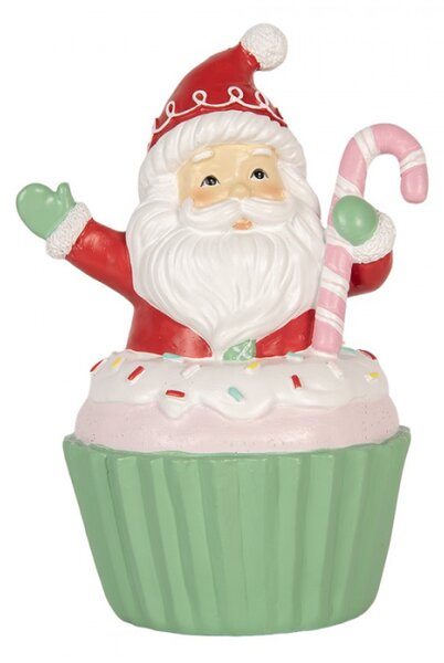 Červená plastová vánoční dekorace Santa Claus – 10x8x14 cm
