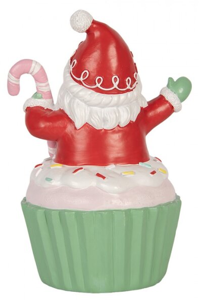 Červená plastová vánoční dekorace Santa Claus – 10x8x14 cm