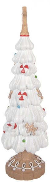 Bílá plastová vánoční dekorace stromeček – 12x38 cm