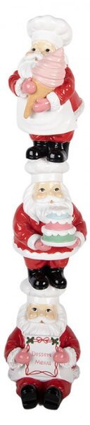 Červená plastová vánoční dekorace Santa Claus – 12x14x52 cm