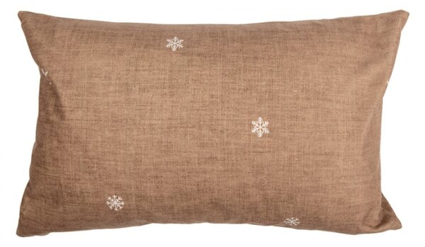 Hnědý obdélníkový povlak na polštář s motivem perníkových domečků Gingerbread Bliss – 30x50