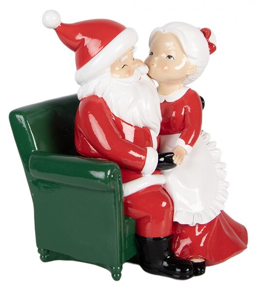 Červená plastová vánoční dekorace Santa Claus – 15x17x20 cm
