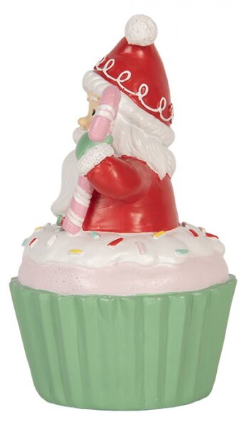 Červená plastová vánoční dekorace Santa Claus – 10x8x14 cm