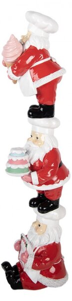 Červená plastová vánoční dekorace Santa Claus – 12x14x52 cm