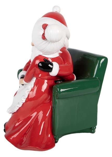 Červená plastová vánoční dekorace Santa Claus – 15x17x20 cm