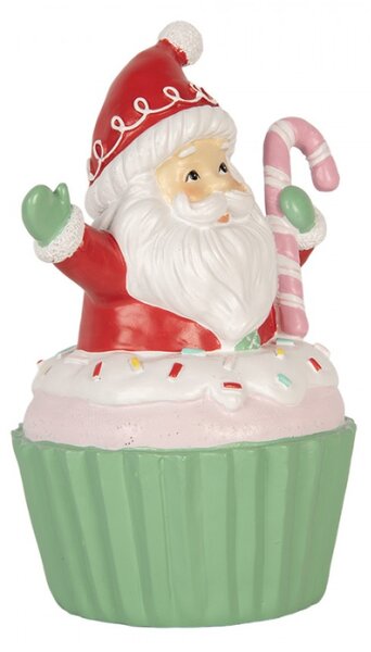 Červená plastová vánoční dekorace Santa Claus – 10x8x14 cm