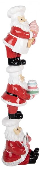 Červená plastová vánoční dekorace Santa Claus – 12x14x52 cm