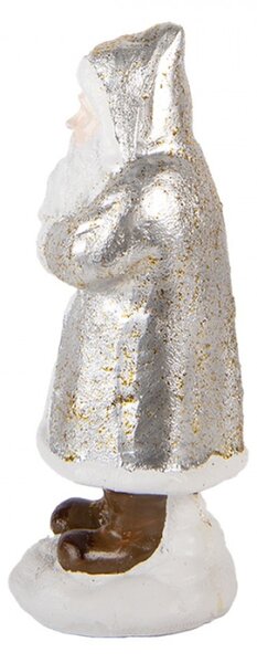 Plastová vánoční dekorace Santa Claus stříbrná – 7x7x16 cm