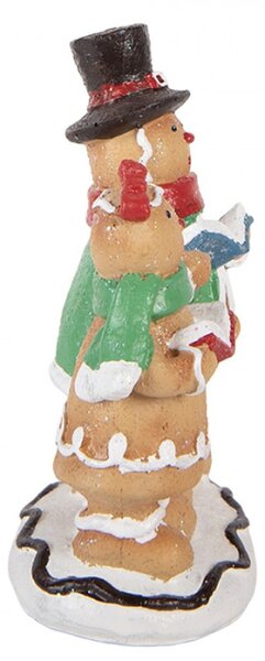 Hnědá plastová vánoční dekorace perníkový panáček – 10x6x13 cm_1