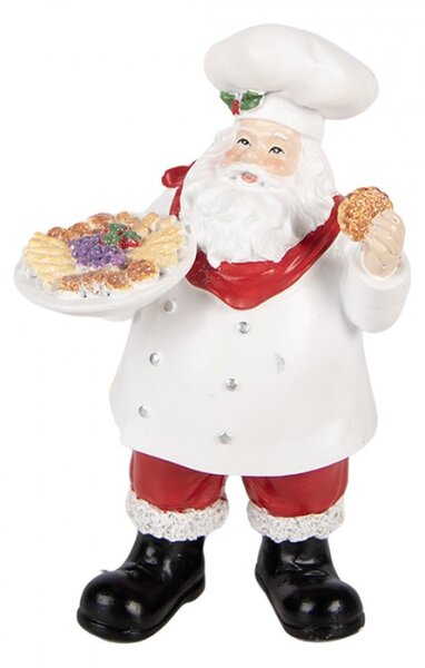 Bílá plastová vánoční dekorace Santa Claus – 11x8x18 cm