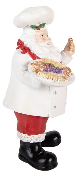 Bílá plastová vánoční dekorace Santa Claus – 11x8x18 cm
