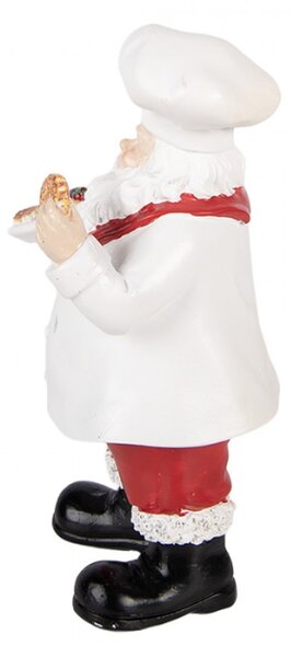 Bílá plastová vánoční dekorace Santa Claus – 11x8x18 cm